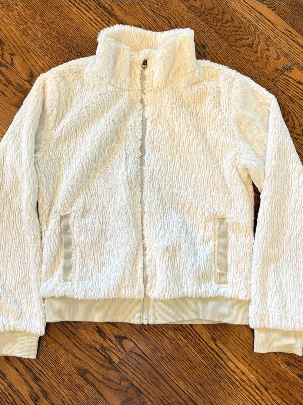 Patagonia Cream Fuzzy Full-Zip Jacket Kids Sz 14-16